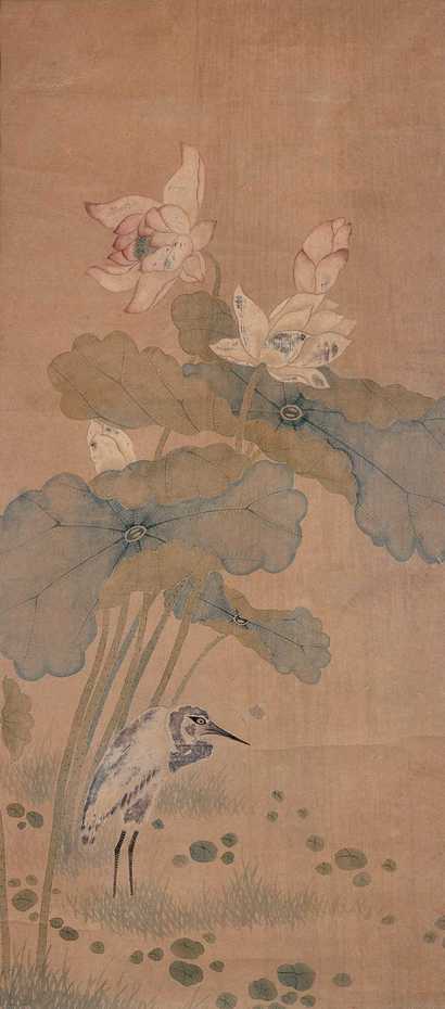 佚名 荷花鹭鸶 镜心